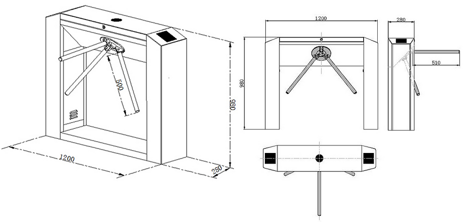 Electronic Tripod Turnstile