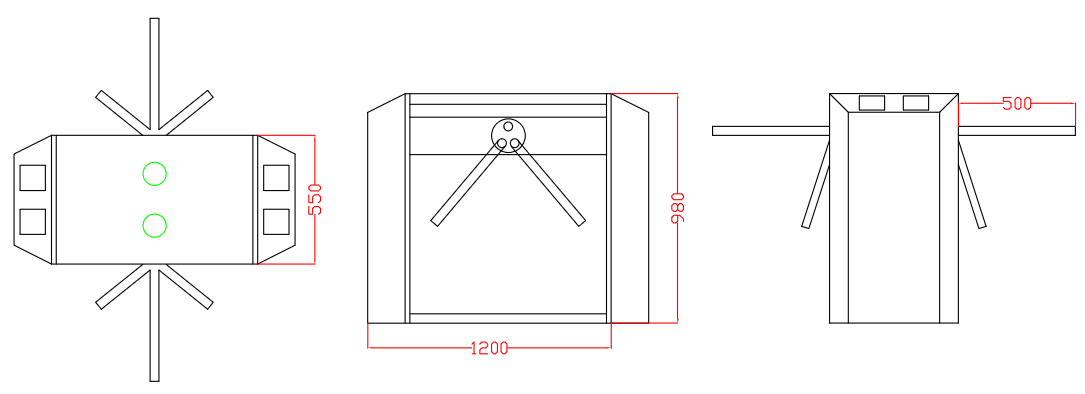 The Dimensions of Double Tripod Gate Barrier